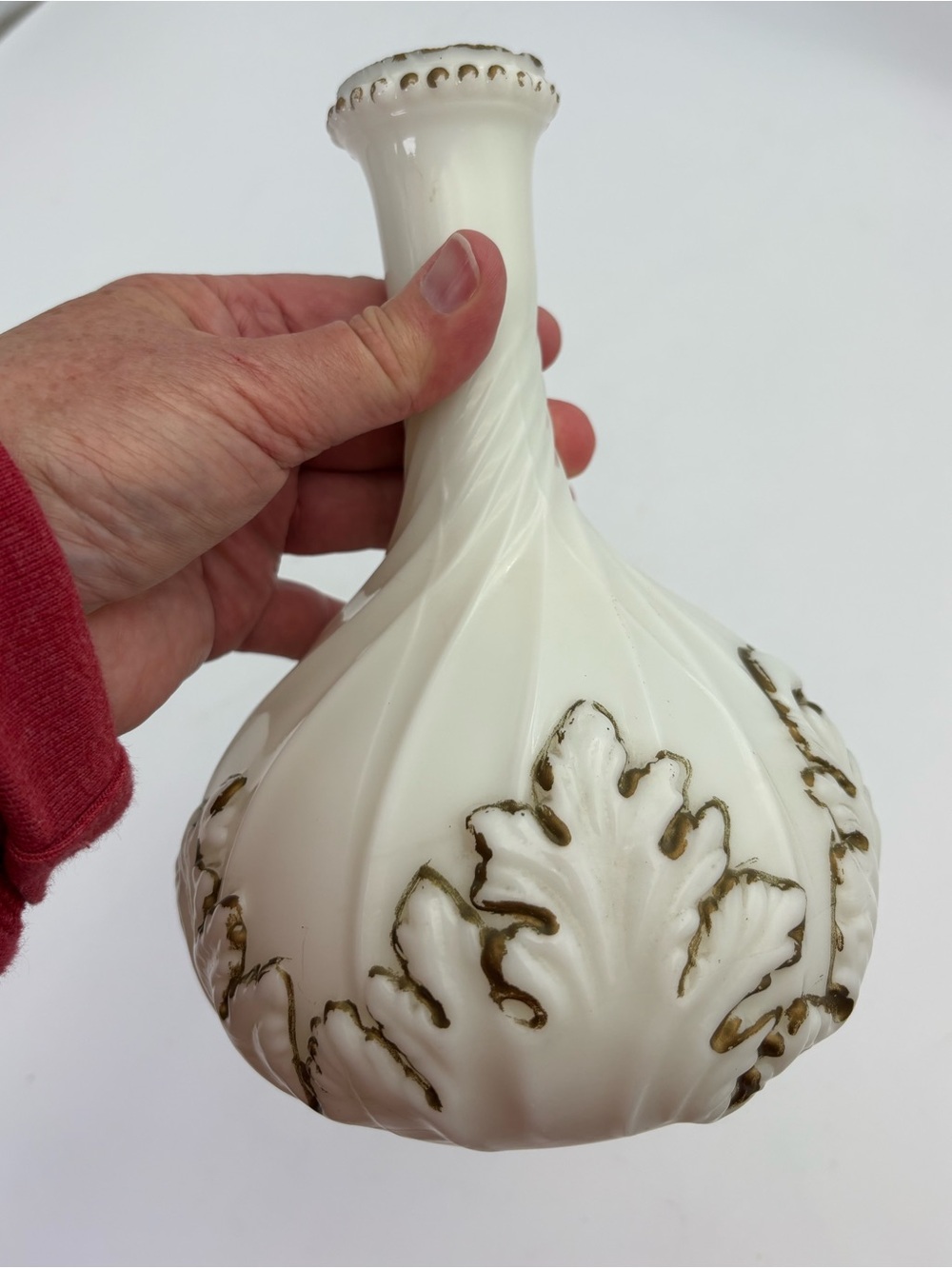 Antique Milk Glass Apothecary Vanity Bottle - Picture 10 of 13